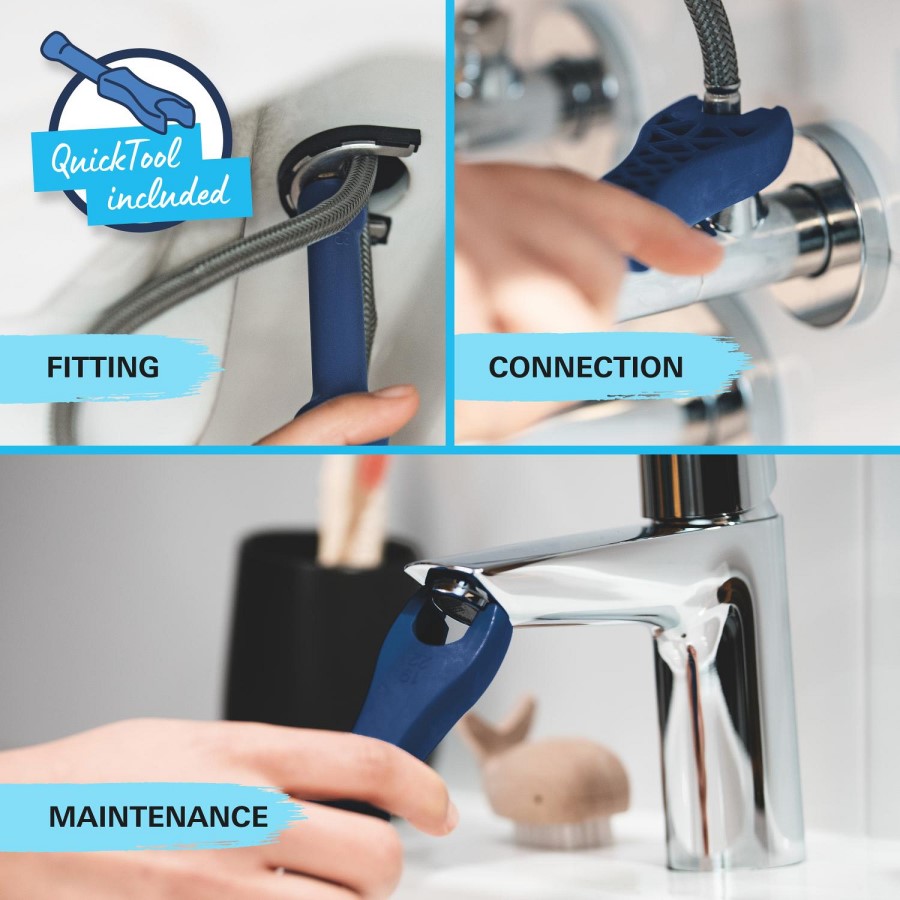 Grohe Start SilkMove EnergySaving Cloakroom Mono Basin Mixer Tap with Waste - Matt Black
