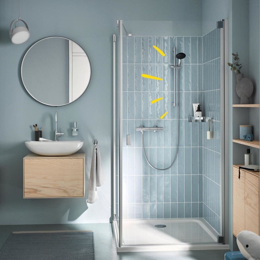 GROHE QuickFix Chrome Precision Start Thermostatic Shower Mixer
