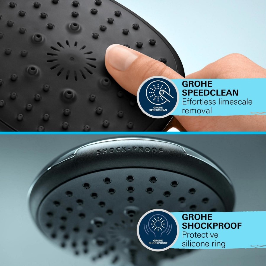 GROHE QuickFix Chrome Precision Start Thermostatic Shower Mixer