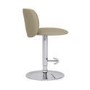 ALMOST PERFECT - Beige Faux Leather Adjustable Swivel Bar Stool with Chrome Base - Tessa