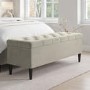 ONLY OPENED - Beige Velvet Super King Ottoman Bed With Legs - Amara