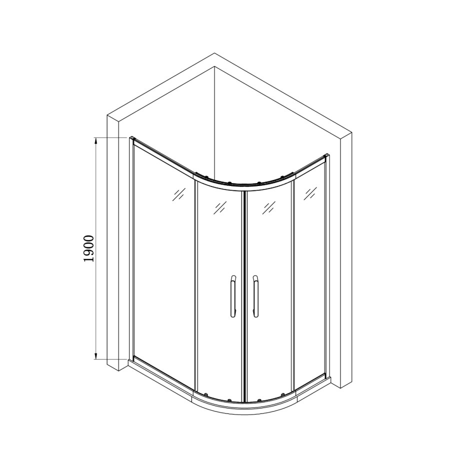 1200x800mm Carina 6mm Offset Quadrant