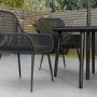 ONLY OPENED - 4 Seater Black Rope Wicker Outdoor Dining Set with Parasol