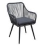ONLY OPENED - 4 Seater Black Rope Wicker Outdoor Dining Set with Parasol