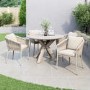 ONLY OPENED - 4 Seater Beige Rope Round Garden Dining Set