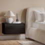 ONLY OPENED - Wide Black Floating Bedside Table with Storage - Hiro