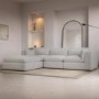 ONLY OPENED - Beige Boucle 4 Seater Modular Sofa - Hudson
