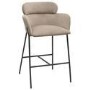 ONLY OPENED - Beige Velvet Curved Counter Stool - Isla