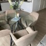 ONLY OPENED - Logan Faux Leather Truffle Fabric Dining Chair