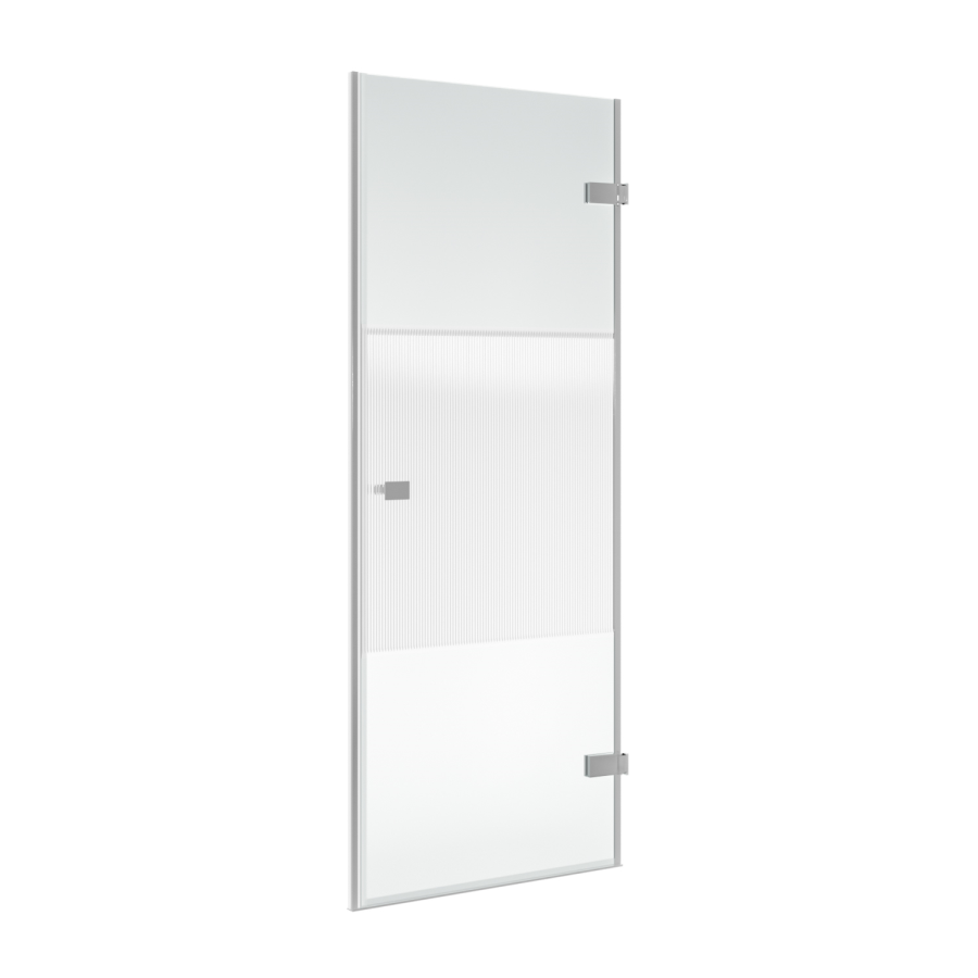800mm Ribbed / Fluted Glass Right Hand Hinged Door Shower Enclosure 8mm Glass - Matira