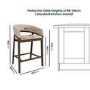 ONLY OPENED - Walnut & Beige Upholstered Curved Kitchen Stool with Back - Owen
