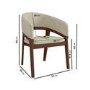 ONLY OPENED - Set of 2 Walnut and Beige Upholstered Curved Dining Chairs - Owen