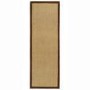 ONLY OPENED - Sisal Beige Runner Rug with Brown Border - 200 x 67 cm - Sisal - Origins