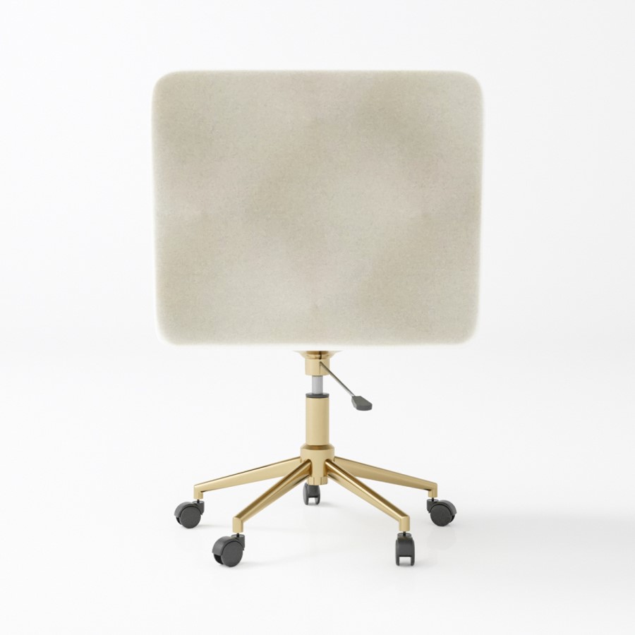 Cream Velvet Office Swivel Tub Chair - Sonny