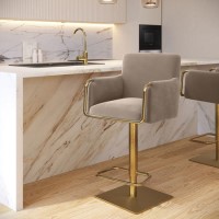 ONLY OPENED - Mink Velvet Adjustable barstool-Sonny