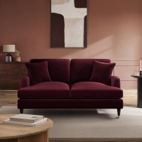 ONLY OPENED - Payton Claret Velvet 2 Seater Sofa