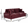 ONLY OPENED - Payton Claret Velvet 2 Seater Sofa
