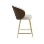 ONLY OPENED - Beige Upholstered Kitchen Stool with Wooden Back - Tori