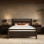 ONLY OPENED - Dark Wood Double Wooden Bed Frame - Vixen