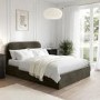 ONLY OPENED - Khaki Green Velvet Small Double Ottoman Bed - Zara