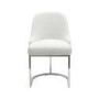 ALMOST PERFECT - Set of 2 Beige Boucle Dining Chairs with Chrome Legs - Callie