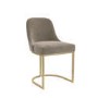 ALMOST PERFECT - Set of 2 Mink Velvet Dining Chairs with Gold Legs - Callie