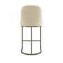 ALMOST PERFECT - Beige Upholstered Kitchen Stool with Brass Legs - Callie