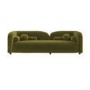 ALMOST PERFECT - Olive Green Velvet Curved 3 Seater Cloud Sofa - Elma