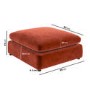 ONLY OPENED - Burnt Orange Velvet Footstool - Hudson