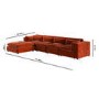 ALMOST PERFECT - Large Burnt Orange Velvet Reversible 5 Seater Chaise Corner Sofa - Hudson