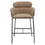 ALMOST PERFECT - Beige Faux Leather Curved Kitchen Stool with Back - Isla