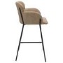 ALMOST PERFECT - Beige Faux Leather Curved Kitchen Stool with Back - Isla