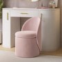 ALMOST PERFECT - Pink Velvet Dressing Table Chair with Ottoman Storage - Leah