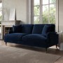 Navy Blue Velvet 3 Seater Sofa - Payton