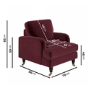 ALMOST PERFECT - Burgundy Velvet Armchair - Payton
