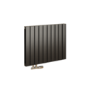 Eco Eleganza Midnight Black Horizontal Flat Aluminium Middle Connection Radiator 600x750mm Double Panel 3056 BTU