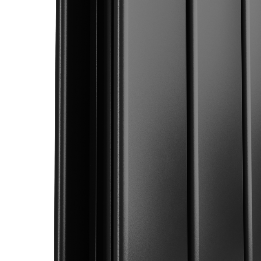 Eco Eleganza Midnight Black Horizontal Flat Aluminium Middle Connection Radiator 600x750mm Double Panel 3056 BTU