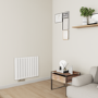 Eco Eleganza White Horizontal Flat Aluminium Middle Connection Radiator 600x750mm Double Panel 3056 BTU