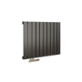 Eco Eleganza Midnight Black Horizontal Flat Aluminium Middle Connection Radiator 600x750mm Single Panel 2302 BTU