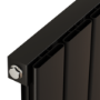 Eco Eleganza Midnight Black Horizontal Flat Aluminium Middle Connection Radiator 600x750mm Single Panel 2302 BTU