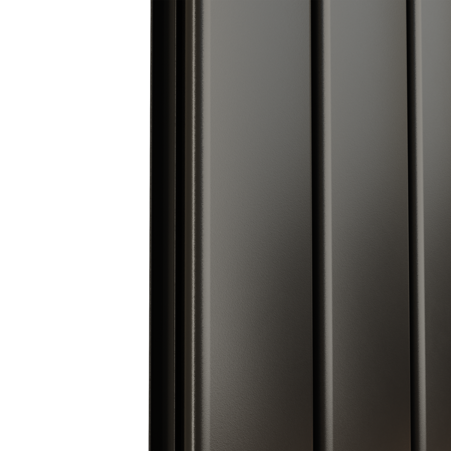 Eco Eleganza Midnight Black Horizontal Flat Aluminium Middle Connection Radiator 600x750mm Single Panel 2302 BTU