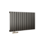Eco Eleganza Midnight Black Horizontal Flat Aluminium Middle Connection Radiator 600x975mm Single Panel 2992 BTU