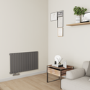 Eco Eleganza Anthracite Horizontal Flat Aluminium Middle Connection Radiator 600x975mm Single Panel 2992 BTU