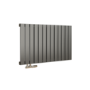 Eco Eleganza Anthracite Horizontal Flat Aluminium Middle Connection Radiator 600x975mm Single Panel 2992 BTU