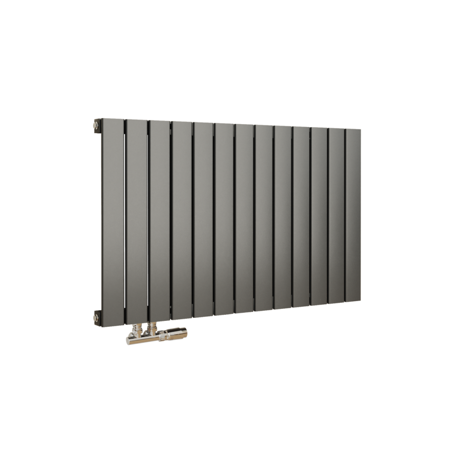 Eco Eleganza Anthracite Horizontal Flat Aluminium Middle Connection Radiator 600x975mm Single Panel 2992 BTU