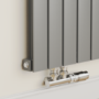 Eco Eleganza Anthracite Horizontal Flat Aluminium Middle Connection Radiator 600x975mm Single Panel 2992 BTU