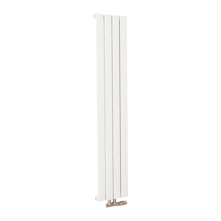 Eco Eleganza White Vertical Flat Aluminium Middle Connection Radiator 1600x300mm Single Panel 2036 BTU