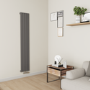 Eco Eleganza Anthracite Vertical Flat Aluminium Middle Connection Radiator 1800x300mm Single Panel 2258 BTU