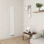 Eco Eleganza White Vertical Flat Aluminium Middle Connection Radiator 1800x300mm Single Panel 2258 BTU