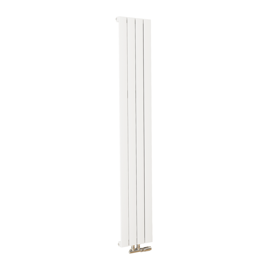 Eco Eleganza White Vertical Flat Aluminium Middle Connection Radiator 1800x300mm Single Panel 2258 BTU